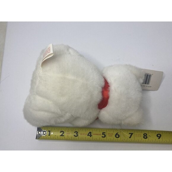 PBC International White Cat 7” Plush Tag Alongs Red Bow Blue Eyes W/ Tag - Picture 8 of 8
